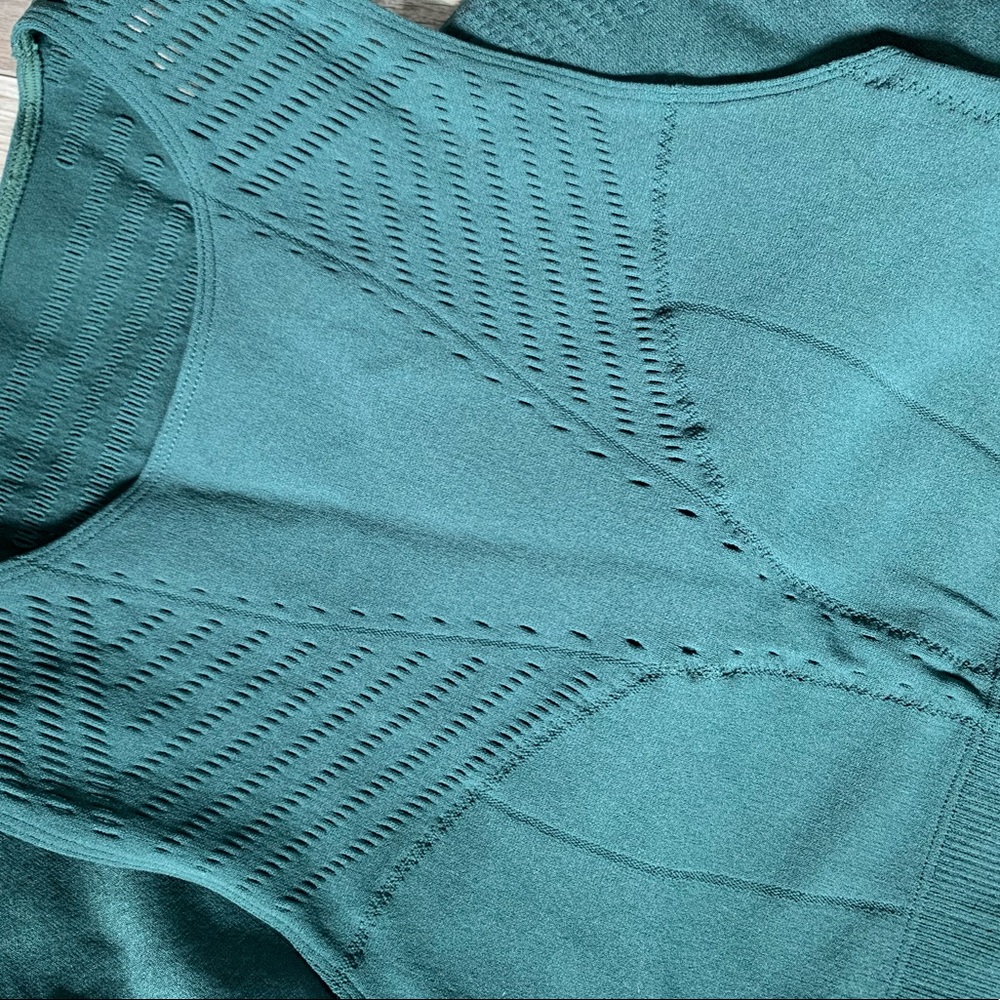 Green Fabletics Crop Top and Leggings